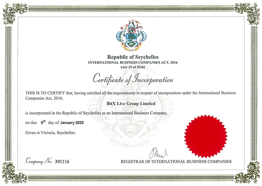 Company certification document